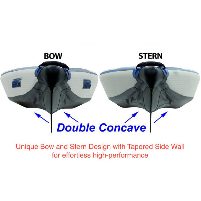 Sea Eagle RazorLite 393rl Inflatable Kayak close up of bow and stern performance features.