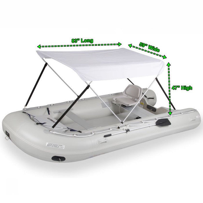 Sea Eagle Wide Canopy for Inflatable Boat with diagram and dimensions. 