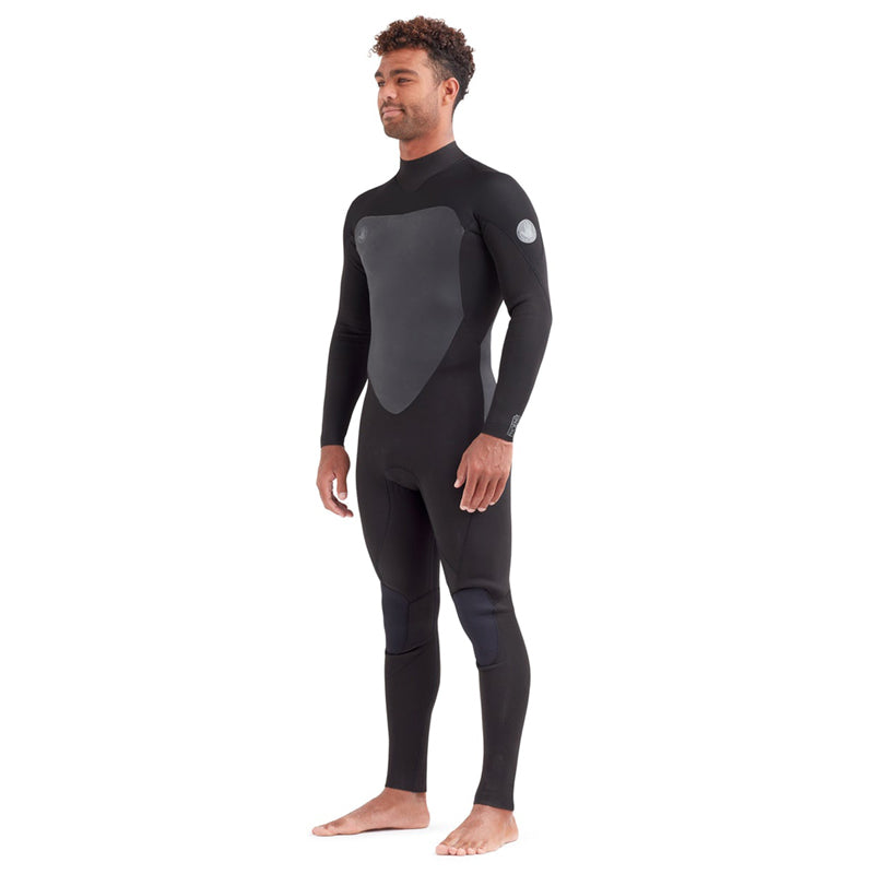 This is the left-frontal view of the Phoenix Men's Back-Zip Full Wetsuit.