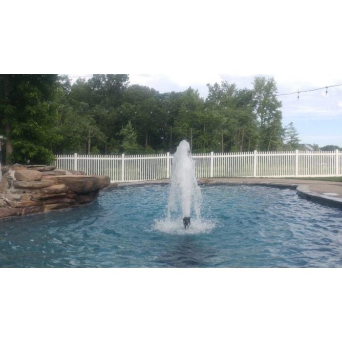 Bearon Aquatics .33 Hp Fixed Base Olympus Pond Fountain spraying water up in the air in a short thick spray