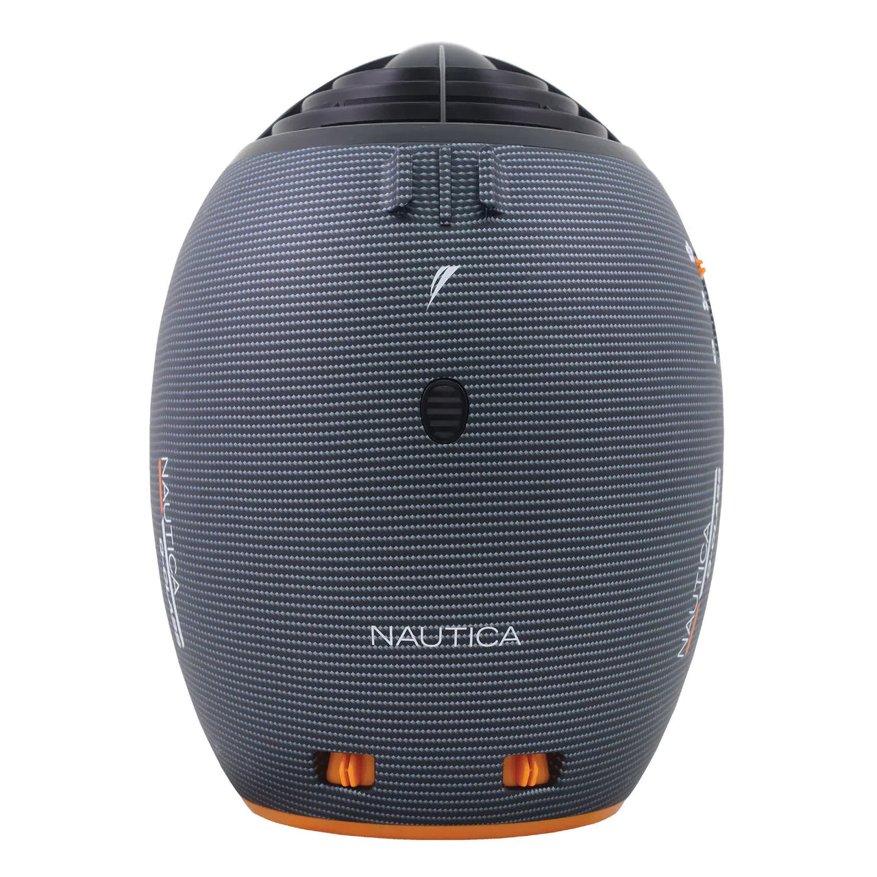 QClass Upright Front Full View with a roundish shape and mostly-black with hints of orange.
