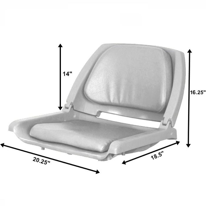 Sea Eagle Gray Swivel Seat upright dimensions diagram. 