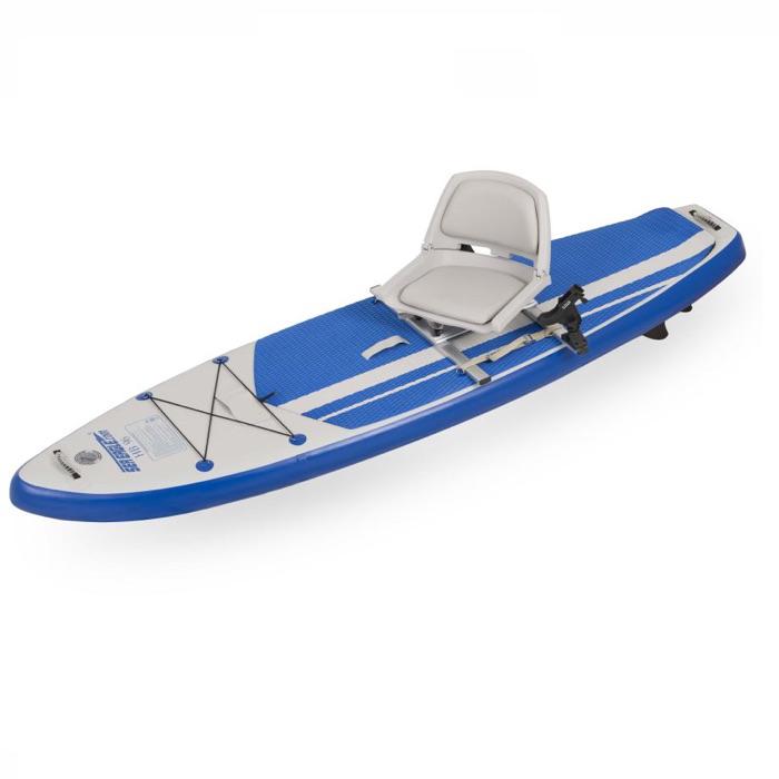 Sea Eagle Swivel Seat Fishing Rig on an HB96 Inflatable Hybrid SUP