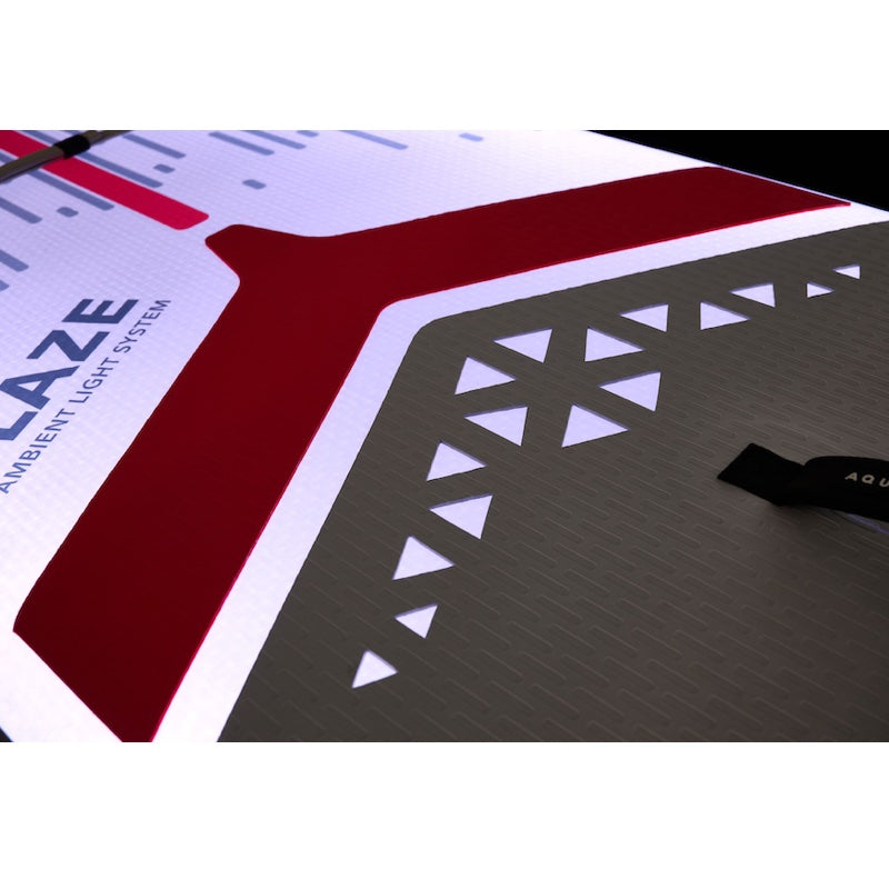 Close-up of a product with geometric patterns and 'BLAZE' branding on a white background.