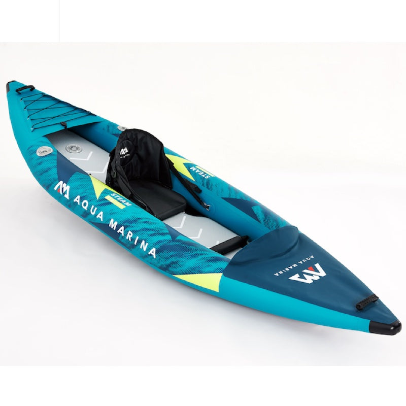 Stream Inflatable kayak with Aqua Marina branding on a white background