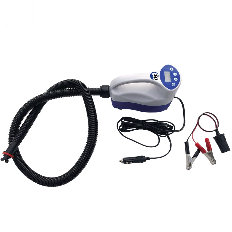 Island Hopper PSI 15 Auto-Set Inflator and charger with cables on a white background
