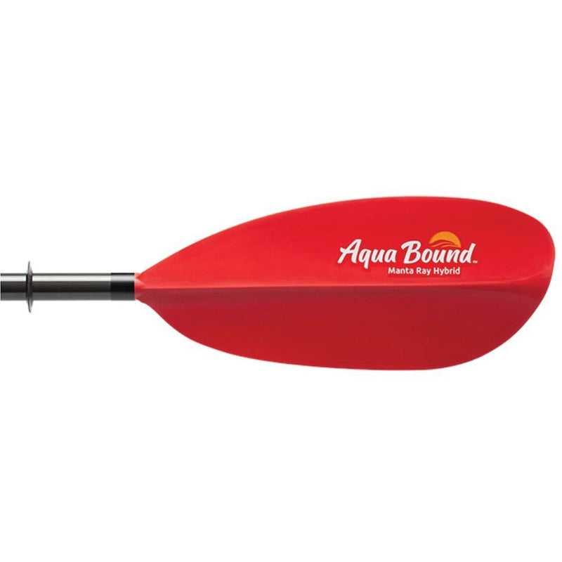 Red kayak paddle with Aqua Bound logo on a white background