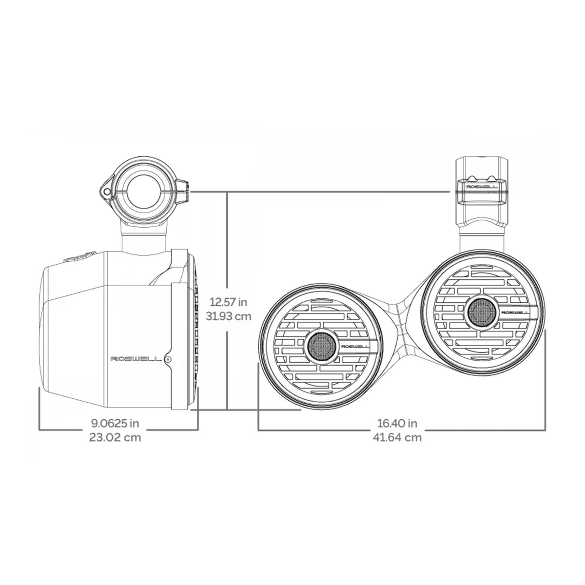 Roswell R1 6.5&quot; x 6.5&quot; Vamp Spin Tower Speaker diamgram