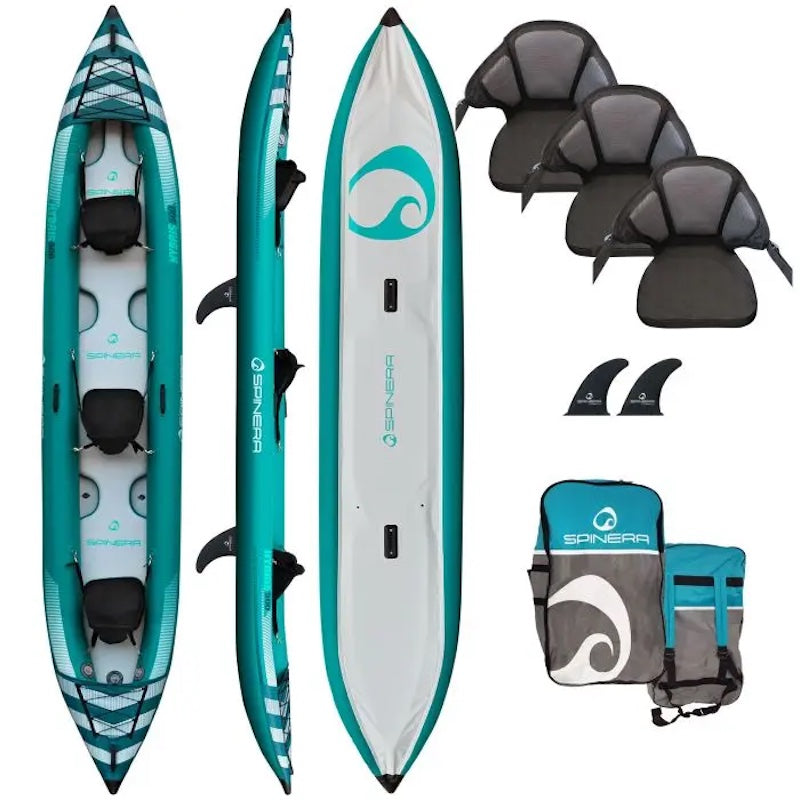 Hybris Inflatable kayak and accessories on a white background