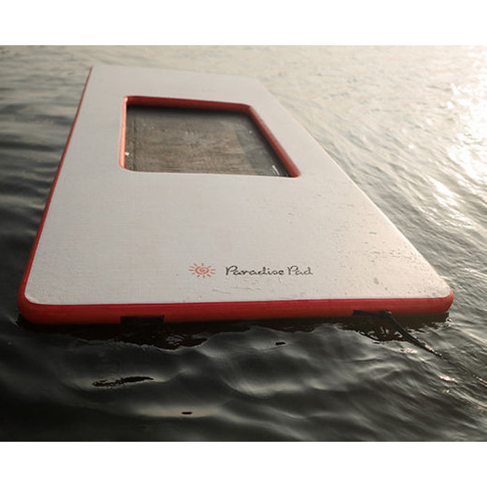 Splash Pad 6.5&#39;x15&#39;x 4 Inflatable Water Mat Red on the water full view