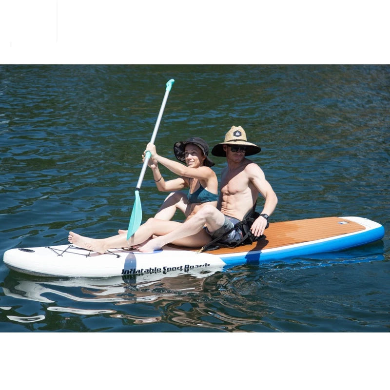 Two people on a paddleboard in the water