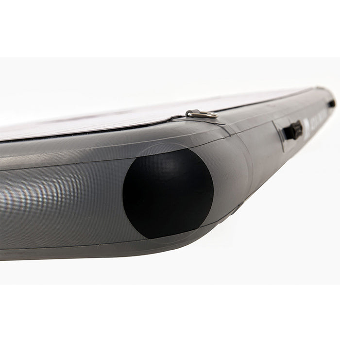 This is the Aqua Marina Island Air Platform side detail view of the high tensile rail band along the outline creating extra stiffness.