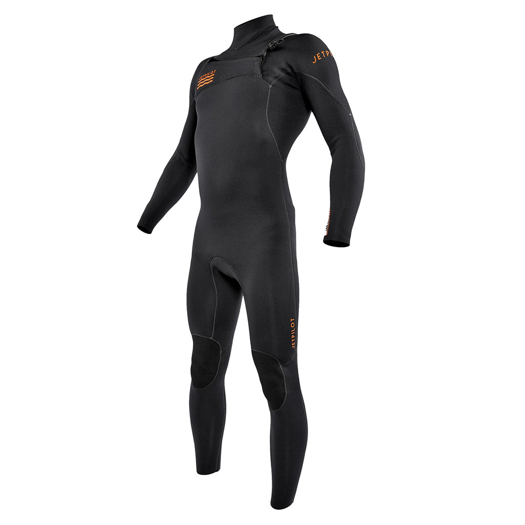 This is the full front view of the JetPilot L.R.E. Element 3-2 GBS Wetsuit facing the right side.