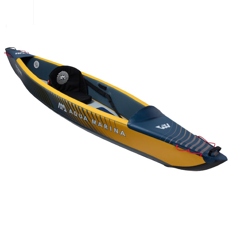 Inflatable kayak with Aqua Marina branding on a white background