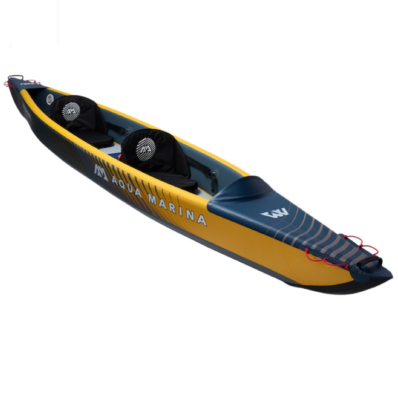 Inflatable 2-person kayak with Aqua Marina branding on a white background