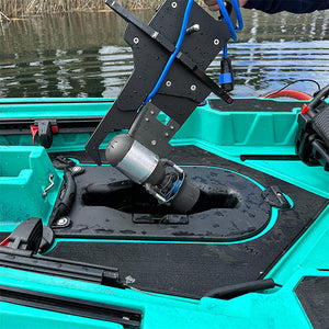 Bixpy K-1 Angler Pro Outboard Kit on a kayak.