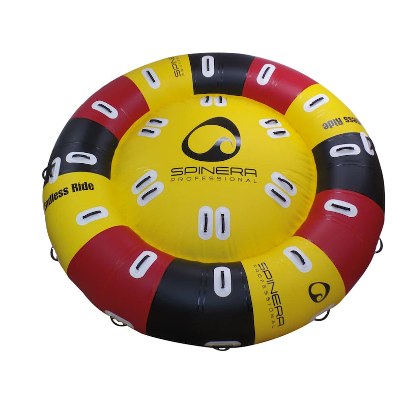 Inflatable boat tube with Spinera branding on a white background
