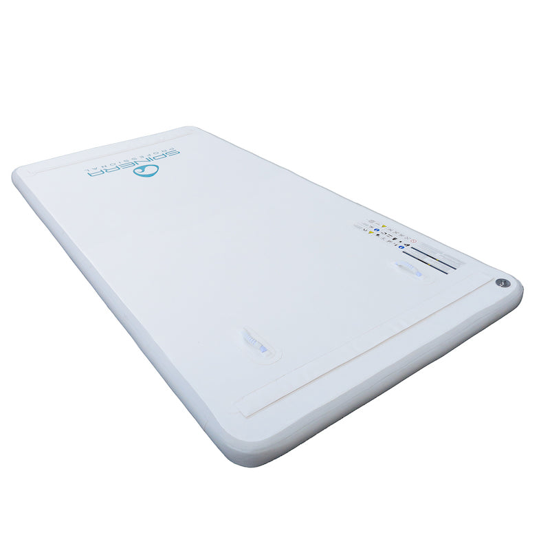 White inflatable dock with a brand logo on a white background