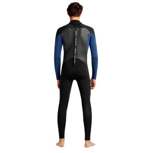 This is the full-back view of the Phoenix Men's Back-Zip Full Wetsuit featuring the back zipper.This is the full-frontal view of the Phoenix Men's Back-Zip Full Wetsuit - Blue.