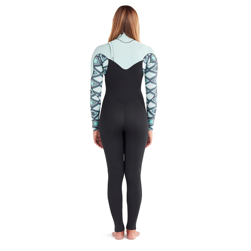 Full back view of the Tribal Stellar Chest Zip Womens Wetsuit.