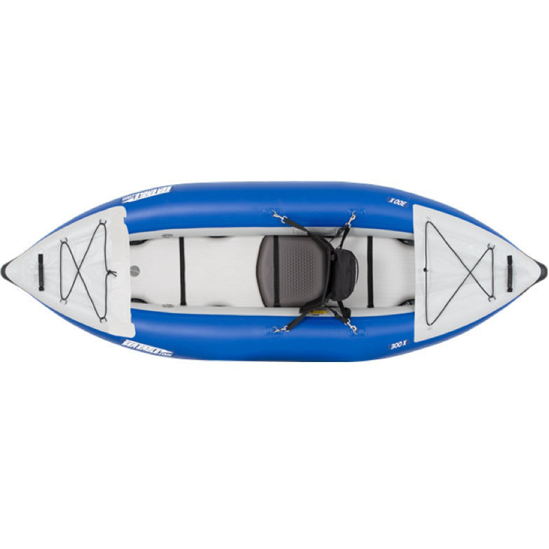 Sea Eagle Explorer 300X Solo Inflatable Kayak top view. 