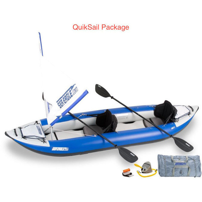 Sea Eagle Explorer 380X Inflatable Tandem Kayak QuikSail Package. 