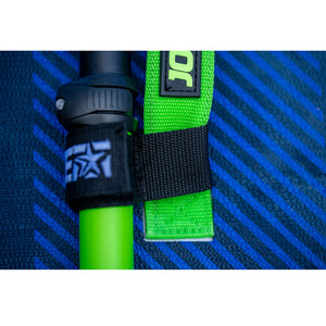 Neva 12.6 Inflatable Paddle Board detail showing the neon-green strap handle