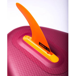 Mira 10.6 Inflatable Paddle Board zoomed in on the orange-yellow fin detail