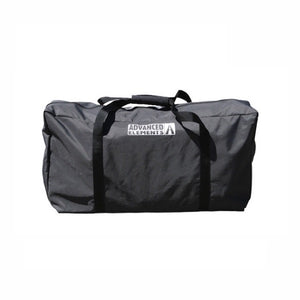 Black carry bag for the Advanced Elements 1 Person AdvancedFrame Sport Inflatable Kayak with grey Advanced Elements kayak logo. 