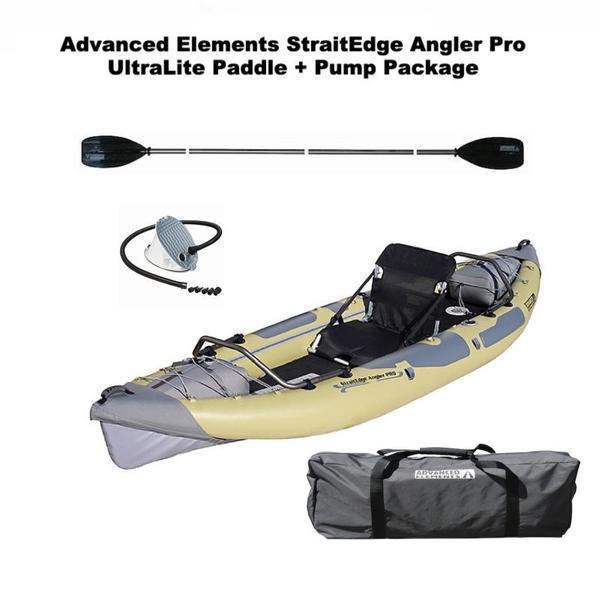 Advanced Elements StraitEdge Angler Pro 1 Person Inflatable Fishing Kayak Discount Paddle Package