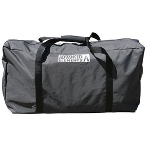 Black carry bag for the Advanced Elements Attack Whitewater 1 Person Inflatable Kayak
