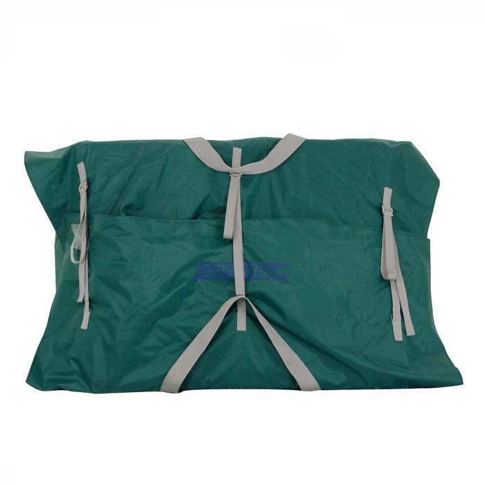 Sea Eagle Canoe Carry Bag for TC16 - Green bag with tan straps and blue Sea Eagle logo on front.