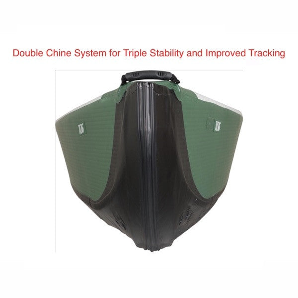 Sea Eagle Inflatable Canoe 16 close up of double chine system. 