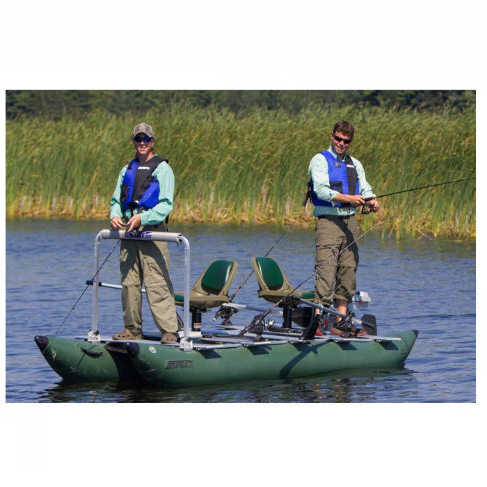 Sea Eagle Casting Bar for FoldCat in use on the water. 