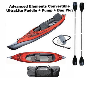 Advanced Elements Convertible Kayak Package. Convertible Kayak + UltraLite Paddle + Foot Pump