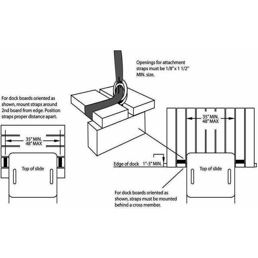 Rave Inflatable Dock Slide diagram for the setup of the Rave Inflatable Dock Slide