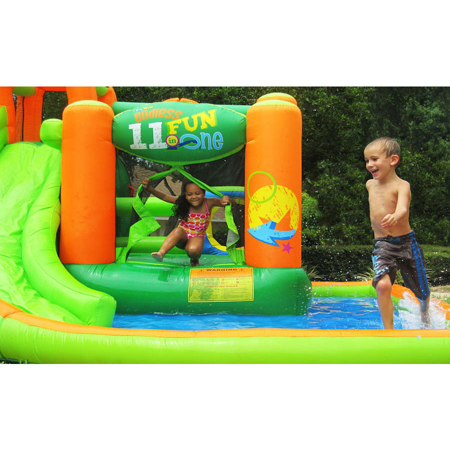 KidWise Endless Fun 11 in 1 Inflatable Bounce House and Water Slide