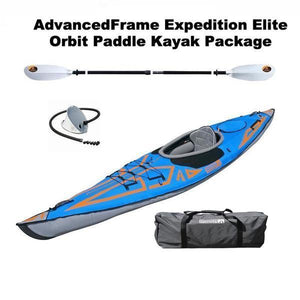 Advanced Elements AdvancedFrame Expedition Elite 1 Person Inflatable Orbit Paddle Kayak Package