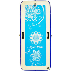This image shows the Aqua Poise Fitness Mat face up and in an upright position.