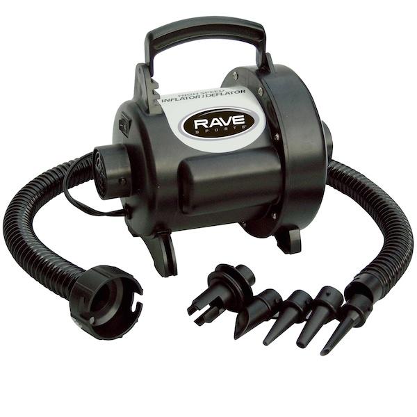 Rave black and silver hi speed inflator with black nozzels