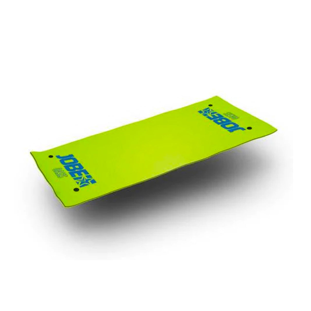 The lime green Jobe Oasis Floating Water Mat with blue JOBE logo.