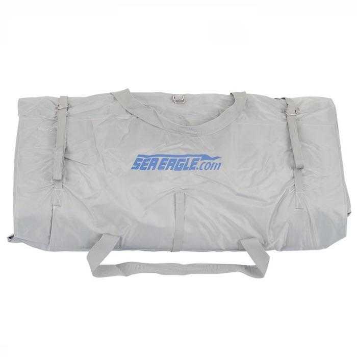 Sea Eagle Gray Carry Bag for FastTracks, Explorers, and SUP&#39;s with blue lettering.