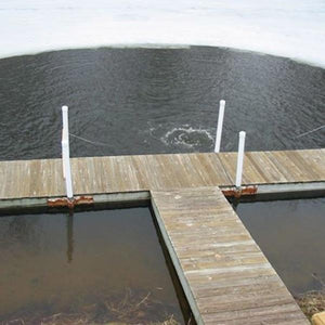 Kasco De Icers for Sale can be placed in front of a dock to protect it from encroaching ice.