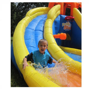 KidWise Summer Blast Waterpark arriving in the splash zone from the slide