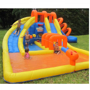 KidWise Summer Blast Waterpark kids playing and sliding. front view