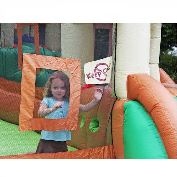 Young girl playing in the KidWise Clubhouse Climber Bounce House