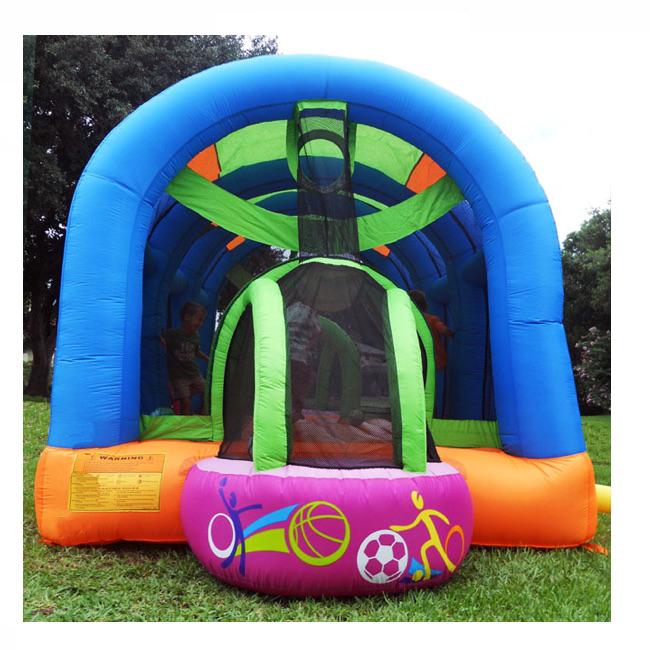 KidWise Arc Arena II Inflatable Sports Bounce House rear view showcasing the soccer goal.