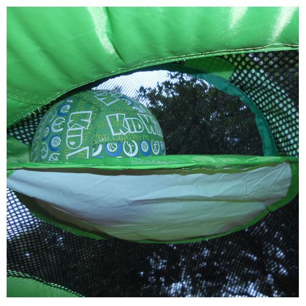 KidWise Arc Arena 2 Sports Bounce House ball for soccer and basketball, lime green ball.