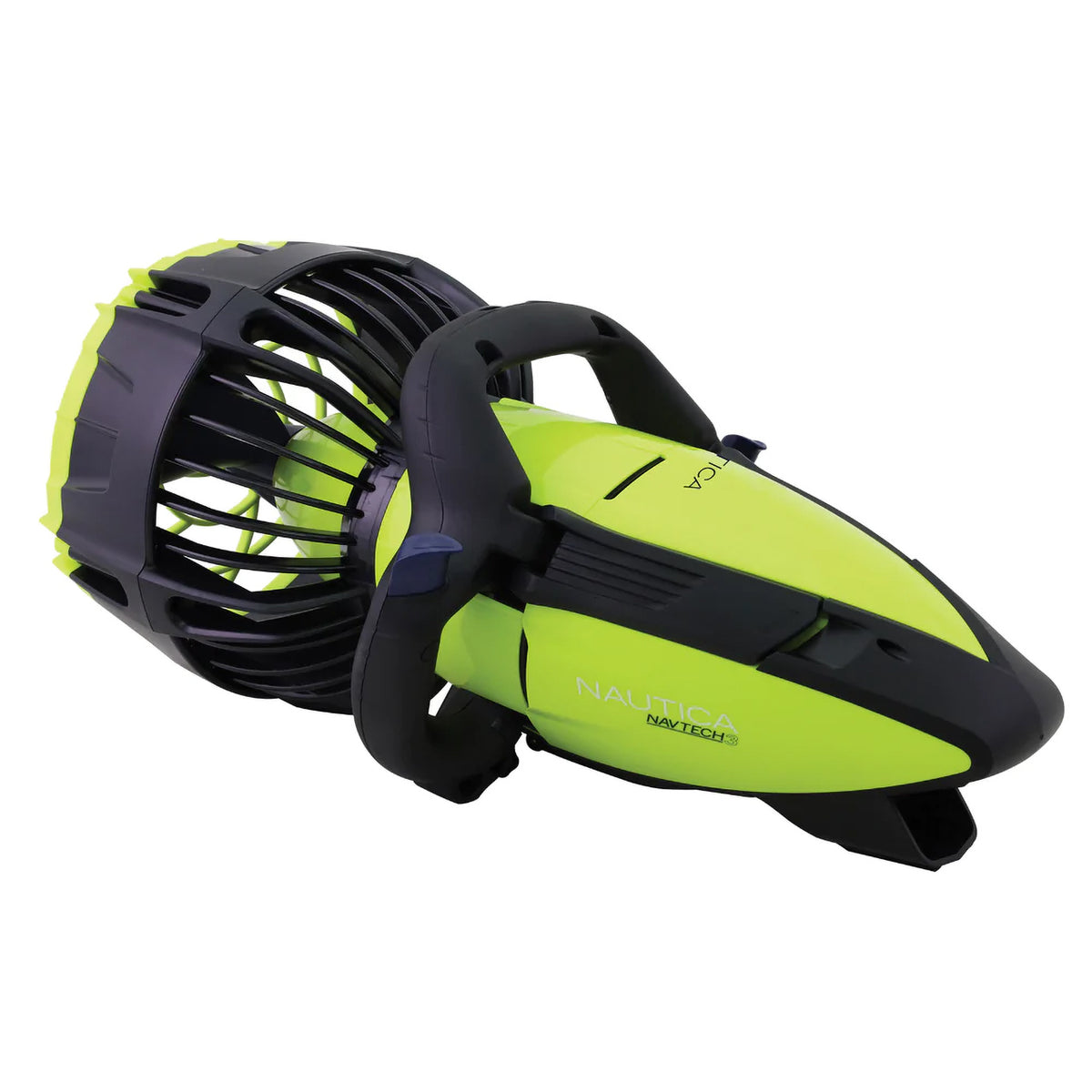 NAVTECH3 Right Side Full View with neon body and black/neon bottom. It has a black propeller.