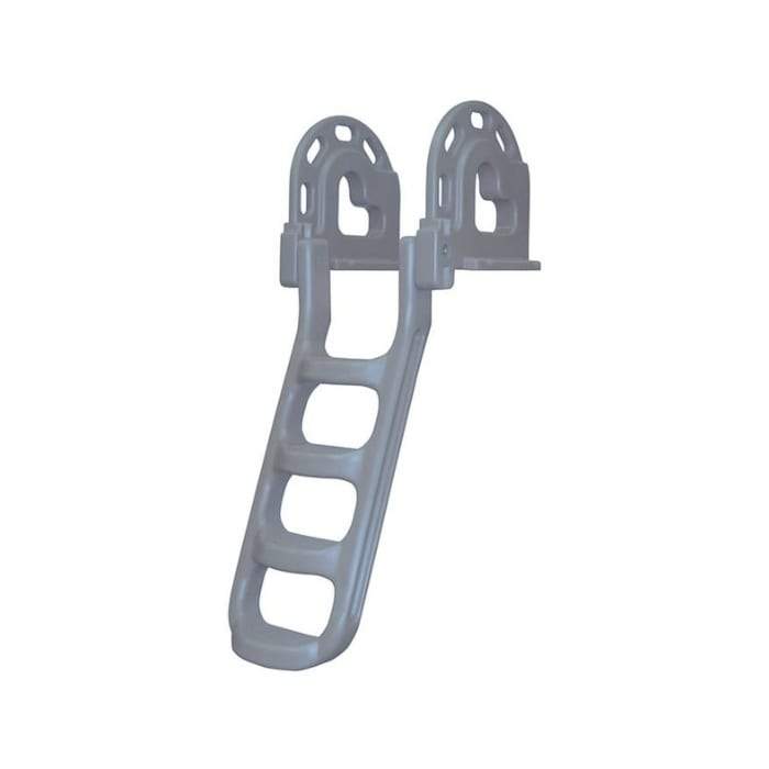Dock Edge Polyethylene Stand Off Flip-Up Swim Ladder for Dock. All grey with 4 steps